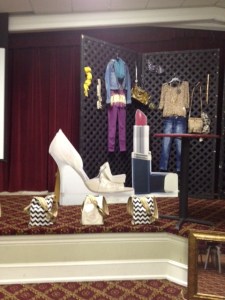 Stage setup displaying the kit bags for the RYD JR Fashion Stylist.